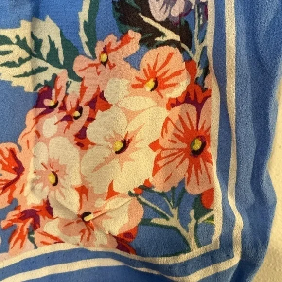 Anthropologie Maeve Scarf Print Floral stretchy tie waist viscose pocket Short s - Picture 10 of 12